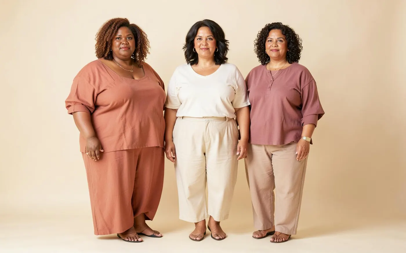 Femmes de morphologies, d'âges et d'origines différentes portant WE WOMEN